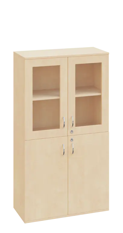 SPO 22 skříň 4-dveřová/ 2x sklo lamino - bříza irská